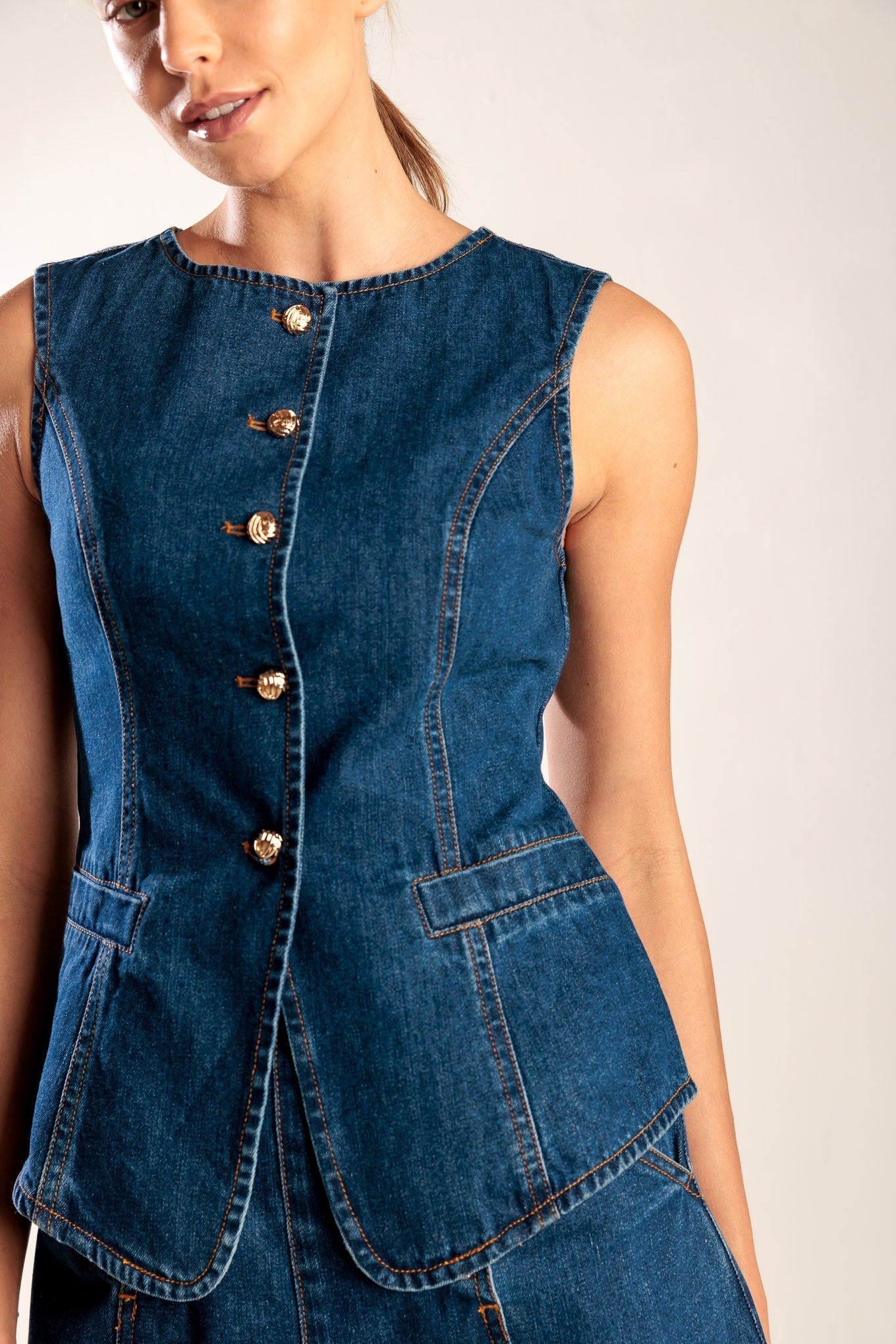 DRIVE-IN MOVIE DENIM VEST Flying Tomato